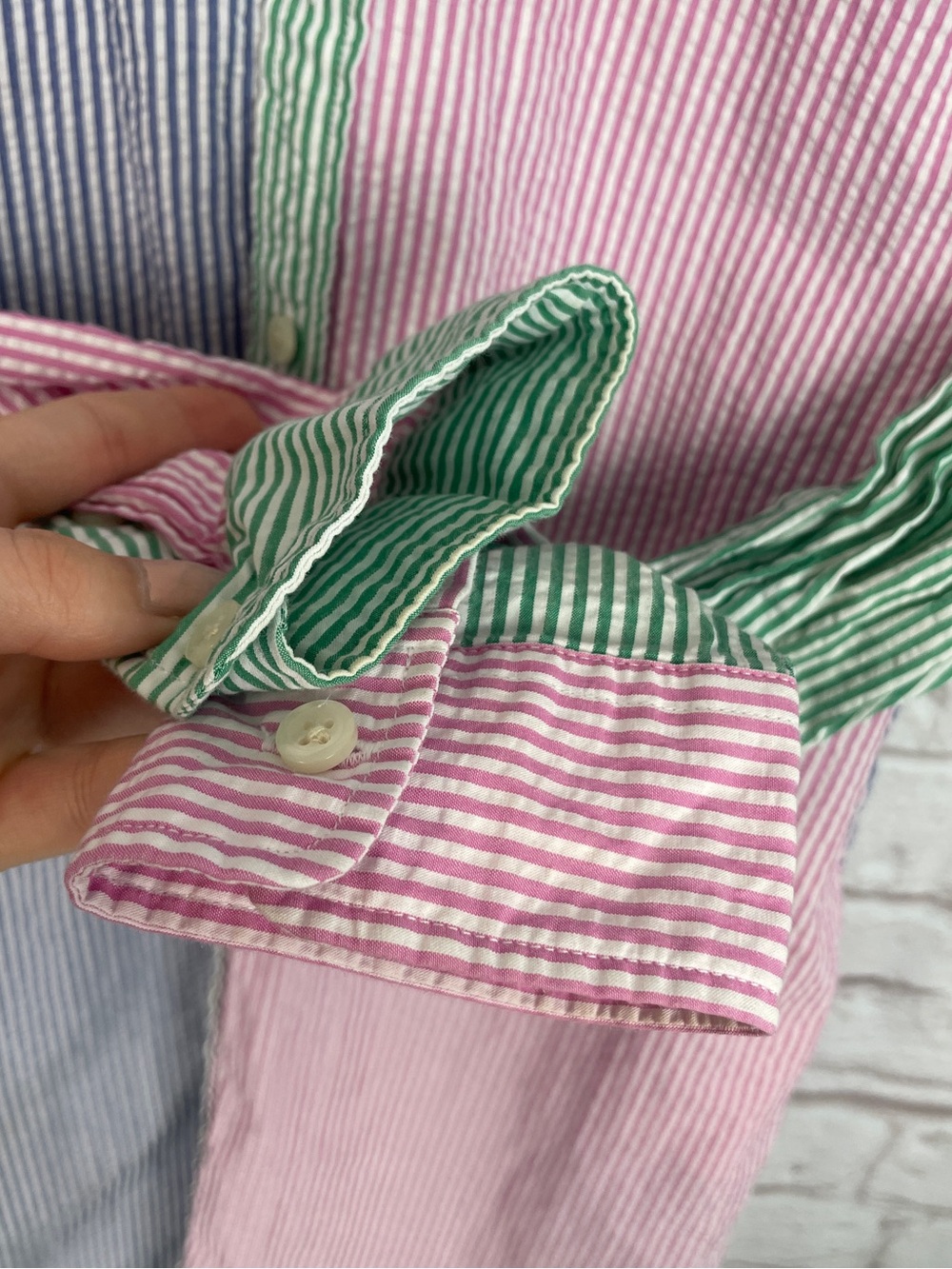 Ralph Lauren Striped Seersucker Fun Shirtdress Size 16 - Picture 6 of 10